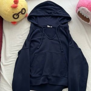 gap blue size small oversized crop hoodie